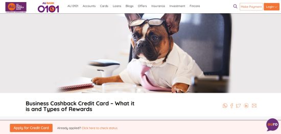 AU Bank Business Cashback RuPay