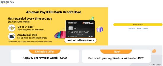 Amazon Pay ICICI Credit Card