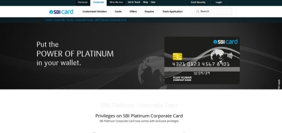 SBI Platinum Corporate Card
